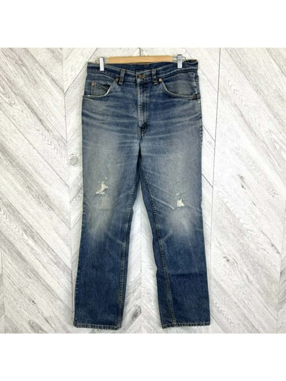 VTG  1987 Levis 619 Orange Tab Jeans Mens Size 34x32 Distressed Thrashed Grunge